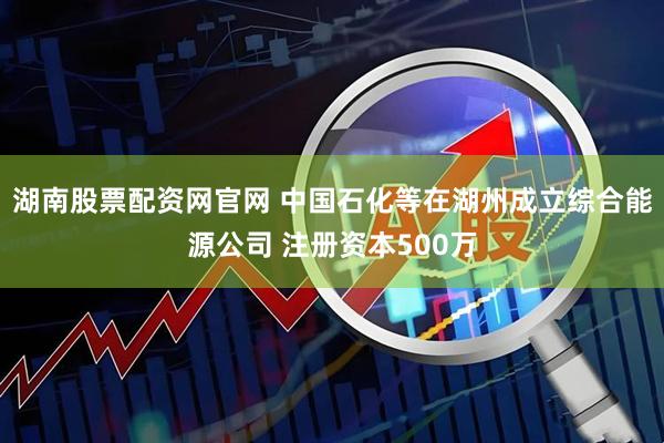 湖南股票配资网官网 中国石化等在湖州成立综合能源公司 注册资本500万