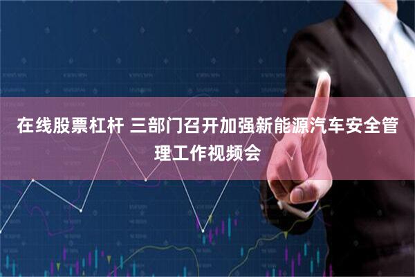 在线股票杠杆 三部门召开加强新能源汽车安全管理工作视频会