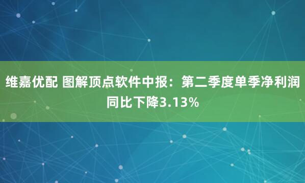 维嘉优配 图解顶点软件中报：第二季度单季净利润同比下降3.13%