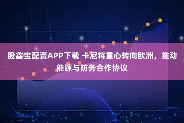 股鑫宝配资APP下载 卡尼将重心转向欧洲，推动能源与防务合作协议
